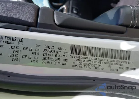 2017 Jeep Grand Cherokee Limited 4X4 z USA, uszkodzony, nr VIN 1C4RJFBG0HC715727